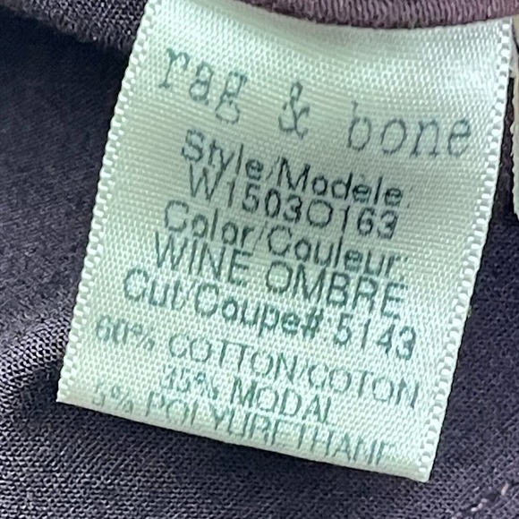 Rag & Bone Jeans Womens 28 Legging Maroon Wine Ombre 28x32 Stretch W1503O163 - Picture 7 of 14